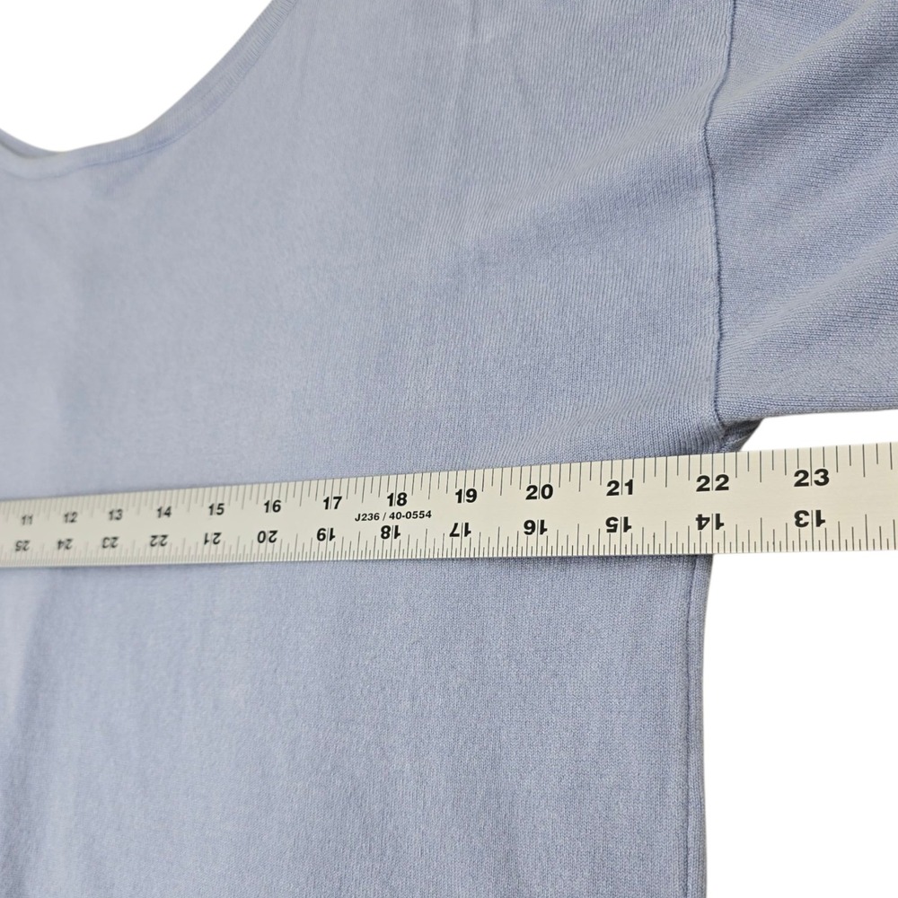 Lascana Women's Blue Short Sleeve Back Button Sweater Round Neck Size 10/12 - Picture 12 of 13